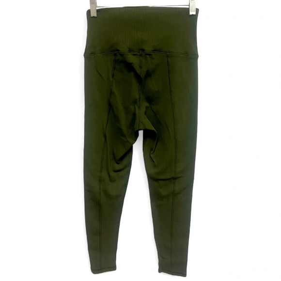 OFFLINE Lace-Up High Waisted Ribbed Leggings - Olive daze size Large - Picture 4 of 12